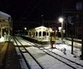 1月15日四日市で久しぶりの大雪の日の日永駅
